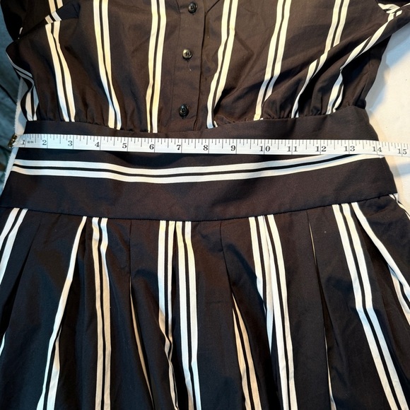 Alice + Olivia Black White 3/4 Sleeve midi Dress wedding guest shower size 6 - Picture 13 of 16